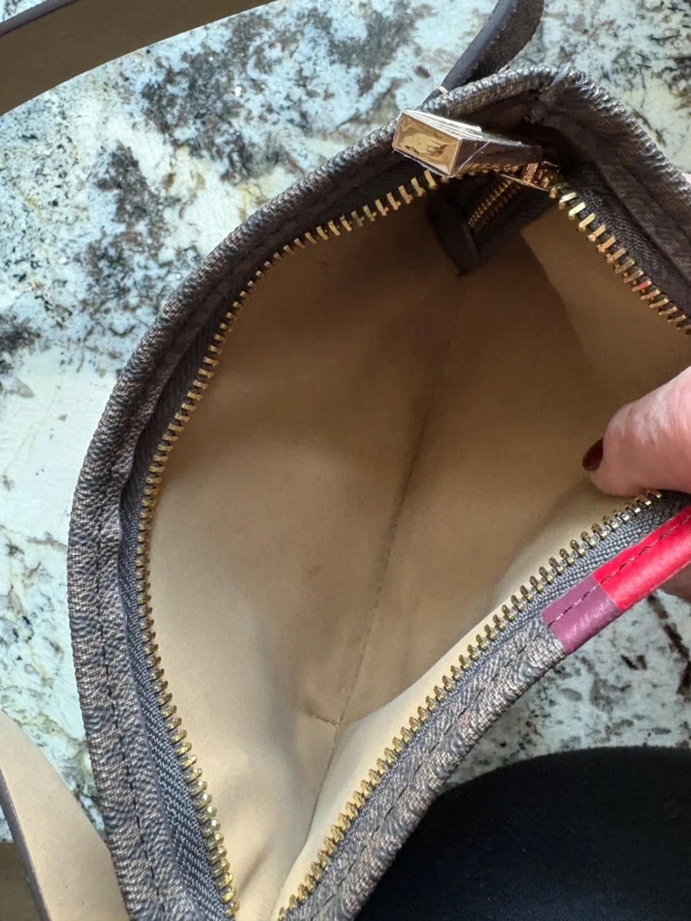 Michael Kors Signature Monogram Stripe Belt Bag Fanny Pack - Like New!